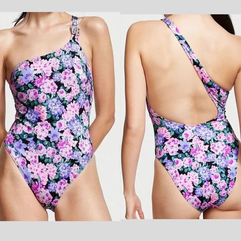 New! Victoria's Secret VS Shine Hardware One-Shoulder Swimsuit 24728